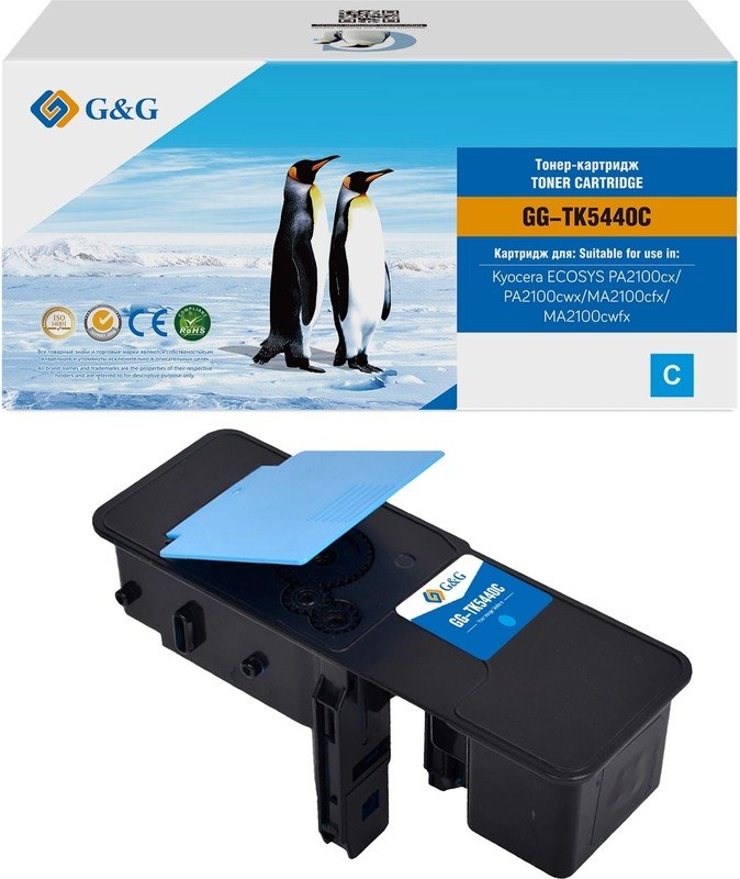 Картридж лазерный G&G GG-TK5440C TK-5440C голубой 2400стр для Kyocera ECOSYS PA2100cx/PA2100cwx/MA2100cfx/MA2100cwfx