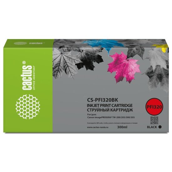Картридж перезаправляемый струйный Cactus CS-R-PFI320BK-Chip PFI-320BK черный 260мл для Canon imageProGraf TM-200/200MFP/205/300/300MFP/305/250/255