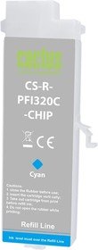Картридж струйный Cactus CS-R-PFI320C-Chip PFI-320C голубой 260мл для Canon imagePrograff TM-200/200MFP/205/300/300MFP/305/250/255/350/355 с чипом