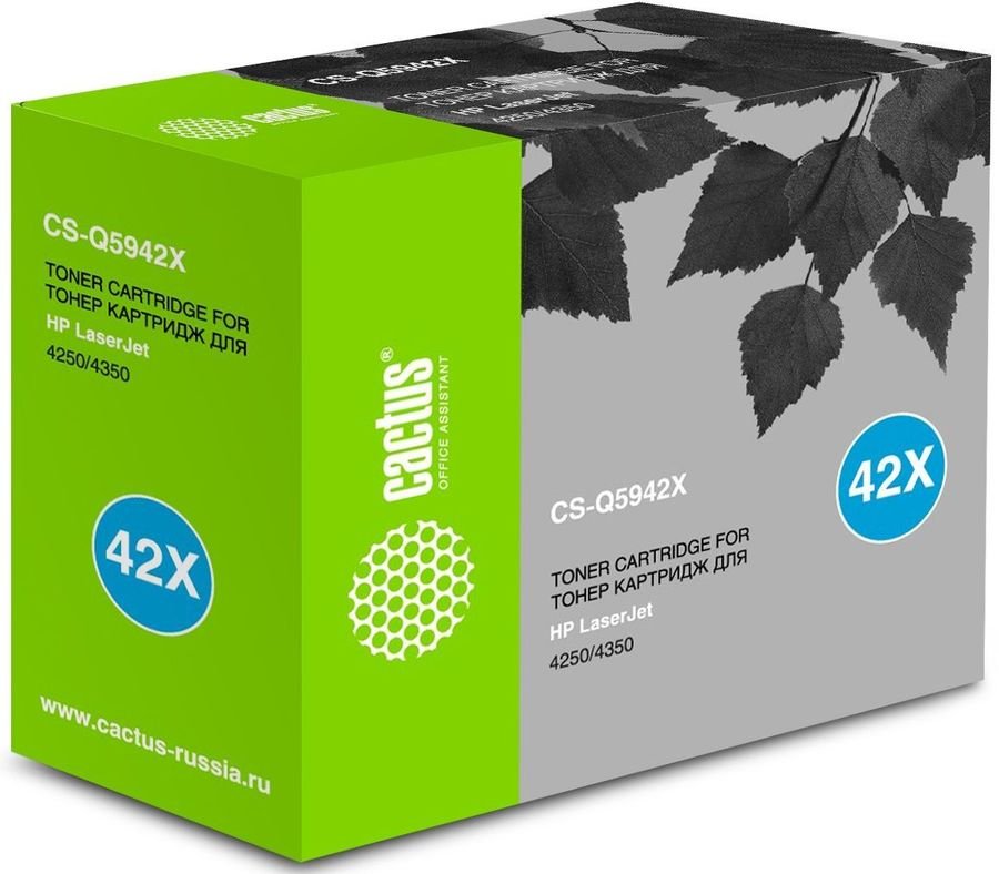 Тонер Картридж Cactus CS-Q5942X черный для HP 4250/4350(20000стр.)