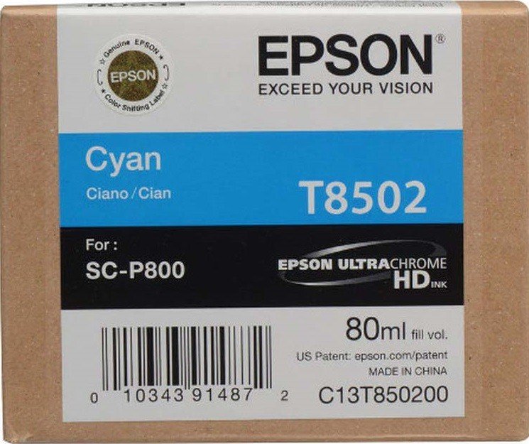 Картридж Epson C13T850200 T850 SC-P800 Cyan T850200 UltraChrome HD ink 80ml