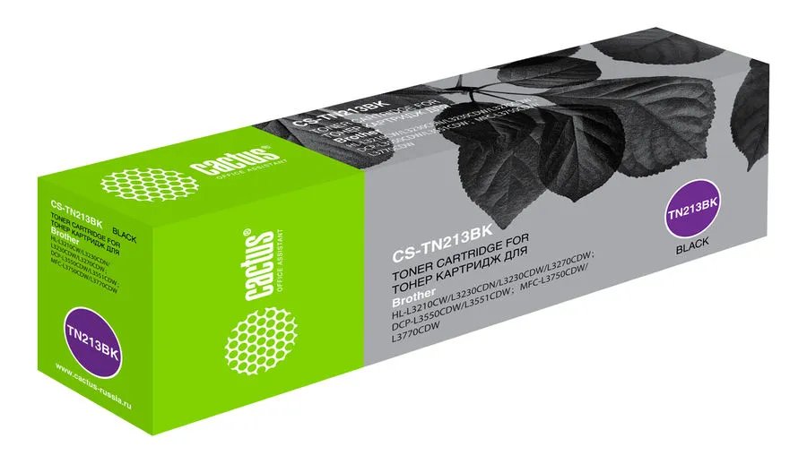 Картридж Cactus TN-213B (CS-TN213BK) черный лазерный (1400стр.) для Brother HL 3230/DCP3550/MFC3770