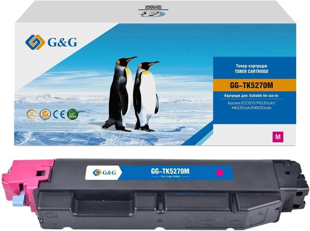 Картридж лазерный G&G GG-TK-5270M TK5270M пурпурный (6000стр) для Kyocera ECOSYS P6230cdn/M6230cidn/M6630cidn