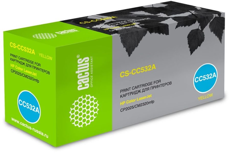 Тонер Картридж Cactus CS-CC532A желтый для HP Color LaserJet CP2025/CM2320mfp (2800стр.)