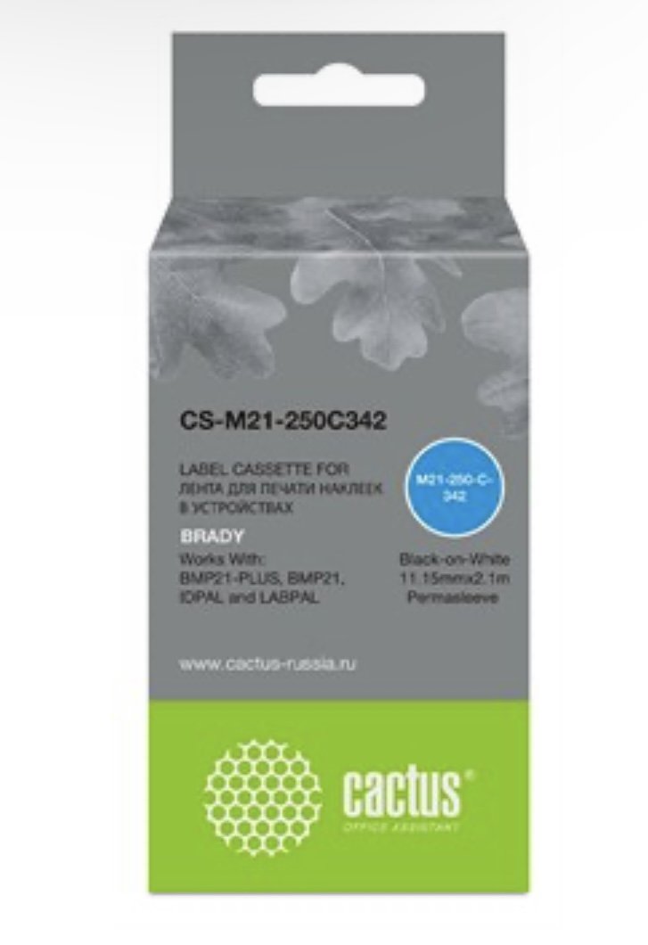 Картридж Cactus (CS-M21-250C342) ленточный черный для Brady BMP21-PLUS, BMP21, BMP21-LAB