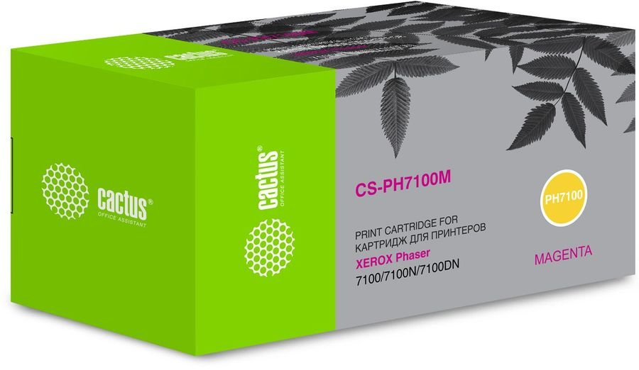 Тонер Картридж Cactus CS-PH7100M (106R02607) пурпурный для Xerox Phaser 7100/7100N/7100DN (4500стр.)