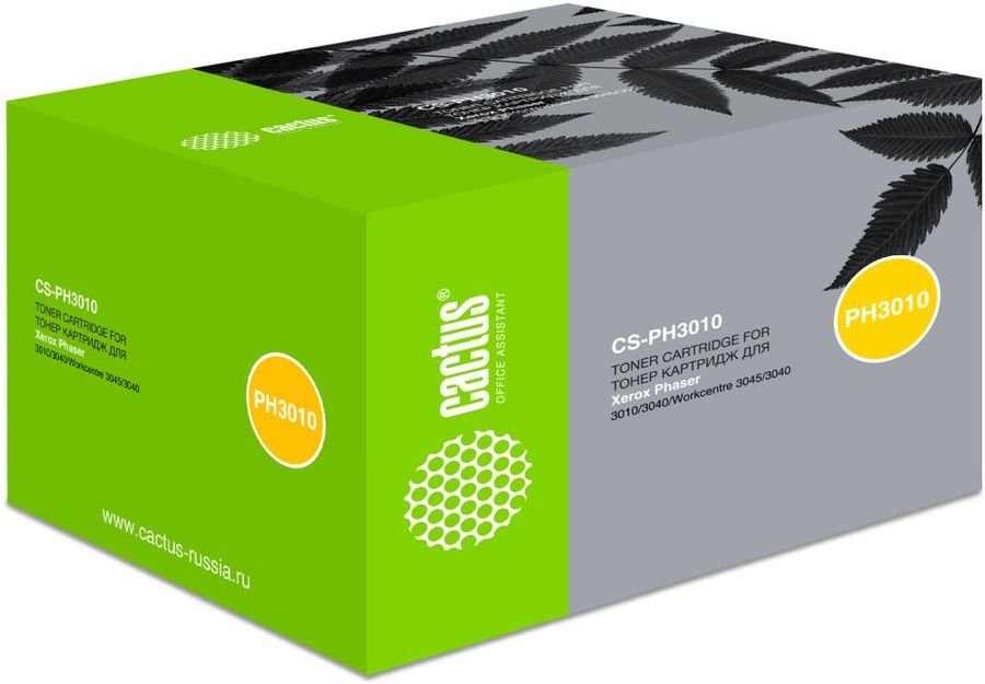 Тонер Картридж Cactus CS-PH3010 (106R02181) черный для Xerox Phaser 3010 WorkCentre 3045 (1000стр.)