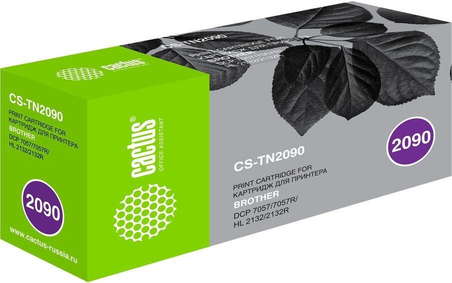 Тонер Картридж Cactus CS-TN2090 черный для Brother DCP-7057 (1000стр.)