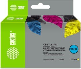 Картридж струйный Cactus CS-3YL83AE 912XL желтый 10.5мл для HP OfficeJet 8012/8014/8015/8017 OfficeJet Pro 8022/8023/8024/8025 AIO