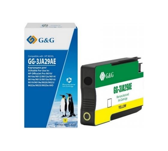 Картридж струйный G&G GG-3JA29AE 963XL желтый 25.8мл для HP OfficeJet Pro 9010/9010e/9012/9012e/9014/9014e/9015/9015e/9016/9019/9019e/9020/9022/9022