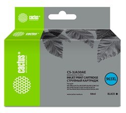 Картридж струйный Cactus CS-3JA30AE 963XL черный 58мл для HP OfficeJet Pro 9010/9010e/9012/9014/9015/9016/9019