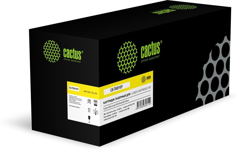 Картридж лазерный Cactus CS-TK8110Y TK-8110Y Asia-Pacific желтый 6000стр для Kyocera Mita Ecosys M8124cidn/M8130cidn