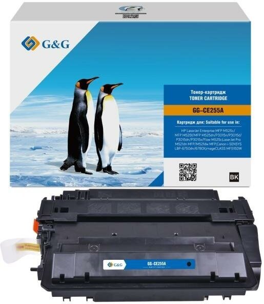 Картридж лазерный G&G GG-CE255A черный 6000стр для HP LJ Enterprise MFP M525c/P3015n/LJ Pro M521dn MFP/M521dw MFP