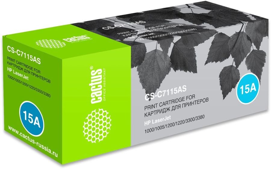 Тонер Картридж Cactus CS-C7115AS черный для для принтеров HP LaserJet 1000/ 1005/ 1200 (2500стр.)