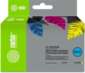 Картридж струйный Cactus CS-3JA29AE 963XL желтый 25.5мл для HP OfficeJet Pro 9010/9010e/9012/9014/9015/9016/9019