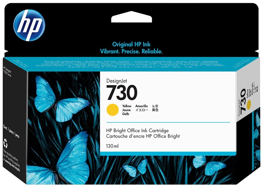 Картридж HP 730 P2V64A желтый для HP DesignJet T1700, 130 мл