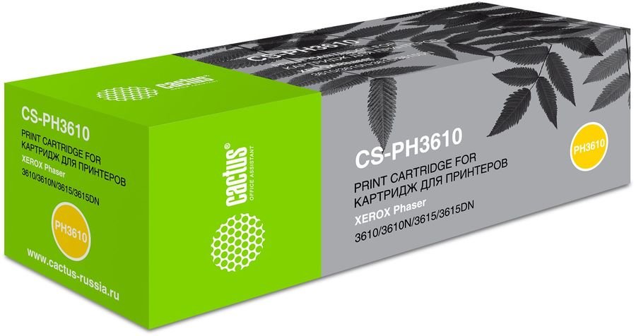 Тонер Картридж Cactus CS-PH3610 106R02721 черный для Xerox Phaser 3610/3610N/3615/3615DN (5900стр.)
