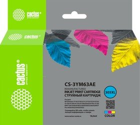 Картридж струйный Cactus CS-3YM63AE 305XL многоцветный 18мл для HP DeskJet 2320/2710/2720/4120