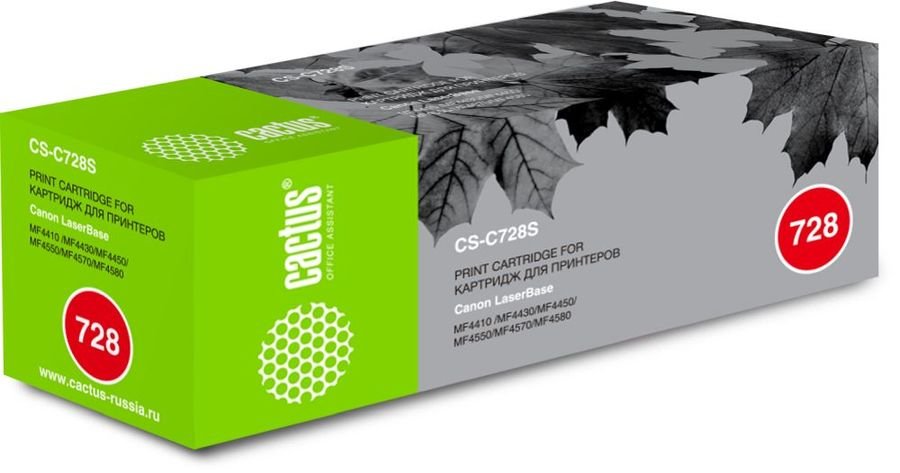Тонер Картридж Cactus CS-C728S черный для Canon i-SENSYS MF4410 MF4430 MF4450 MF4550D (2100стр.)