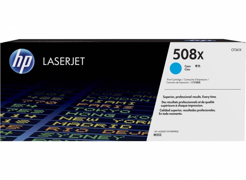 Toner Cartridge HP 508X High Yield Cyan Original LaserJet CF361X