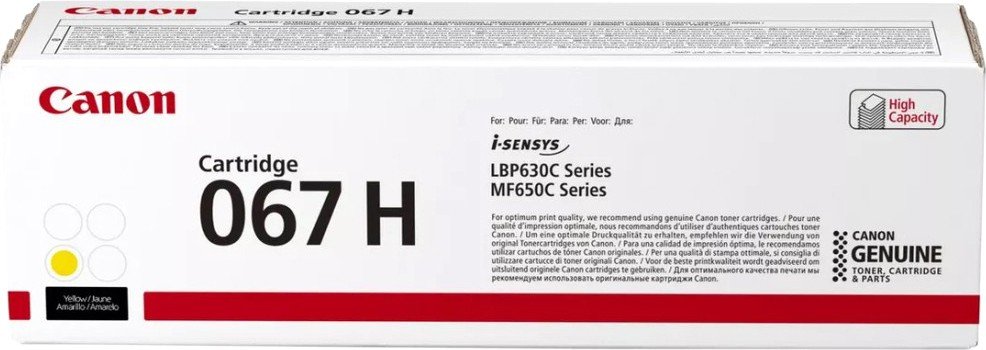 Картридж лазерный Canon 067HY 5103C002 желтый 2400стр для Canon LBP631/633/MF651/655/657