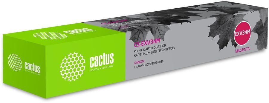 Тонер Картридж Cactus CS-EXV34M пурпурный (19000стр.) для Canon IR Advance C2030L, C2030i, C2020L, C2020i, C2025i