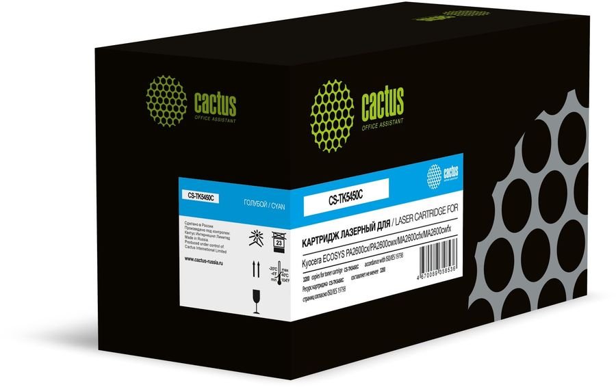 Картридж лазерный Cactus CS-TK5450C голубой 3200стр для Kyocera Ecosys PA2600cx/PA2600cwx/MA2600cfx/MA2600cwfx с чипом