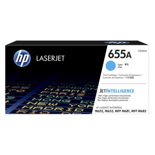 Картридж лазерный HP 655A CF451A голубой (10500стр.) для HP M652/653/M681/682