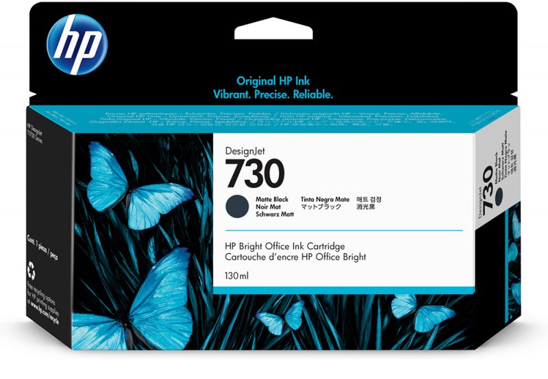 Картридж струйный HP 730 P2V65A черный матовый (130мл) для HP DJ T1700