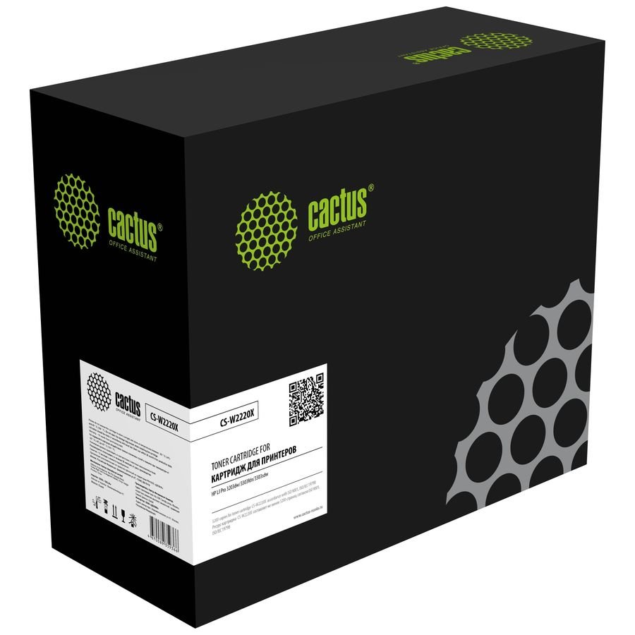 Картридж лазерный Cactus CS-W2220X 222X черный 3200стр для HP LJ Pro 3203dw/3303fdn/3303sdw с чипом