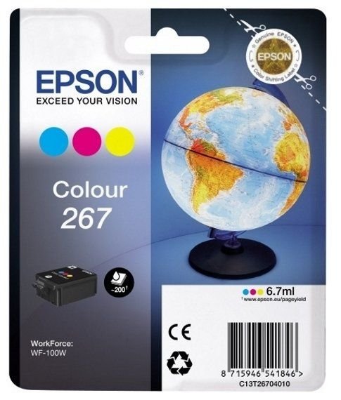 Картридж струйный Epson T267 C13T26704010 3цв. (6.7мл) для Epson WF-100W