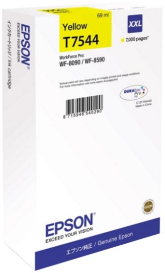 Картридж Epson T7544 желтый экстраповышенной емкости для WF-8090/8590 C13T754440