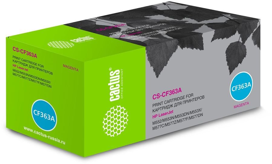 Тонер Картридж Cactus CS-CF363A пурпурный для HP CLJ M552dn/M553dnM553N/M553x (5000стр.)