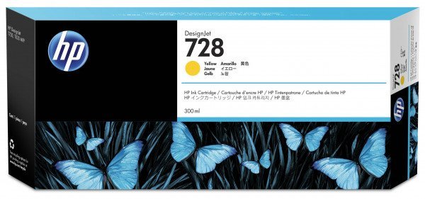 Картридж струйный HP 728 F9K15A желтый (300мл) для HP DJ T730/T830