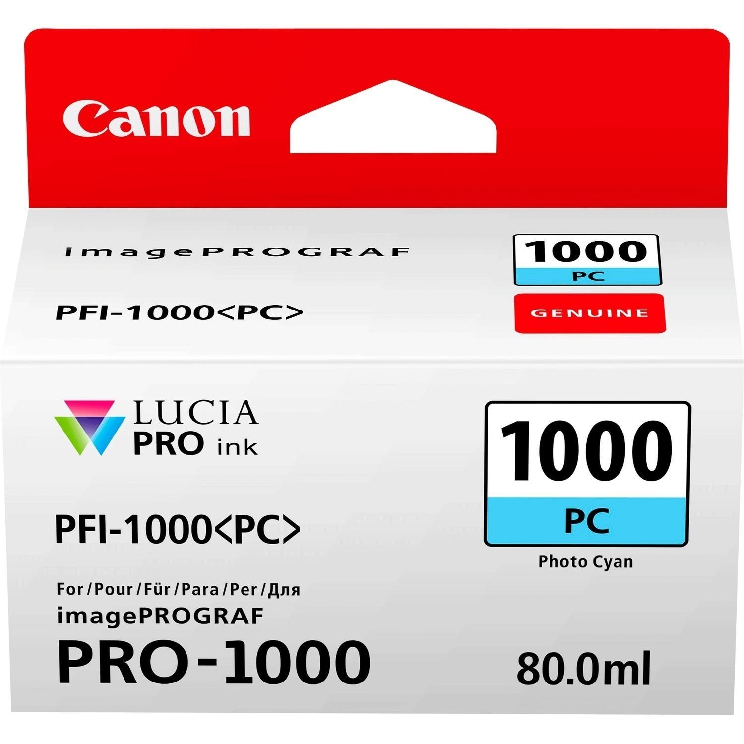 Картридж струйный Canon PFI-1000 PC 0550C001 фото голубой для Canon Pixma MG5740/MG6840/MG7740