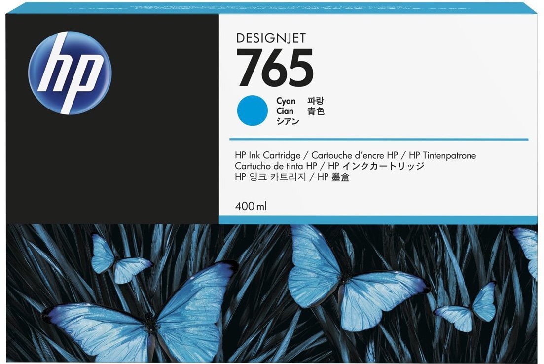 Картридж струйный HP 765 F9J52A голубой (400мл) для HP Designjet T7200