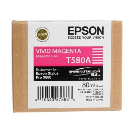 Картридж струйный Epson T580A C13T580A00 пурпурный (80мл) для Epson Stylus Pro 3880