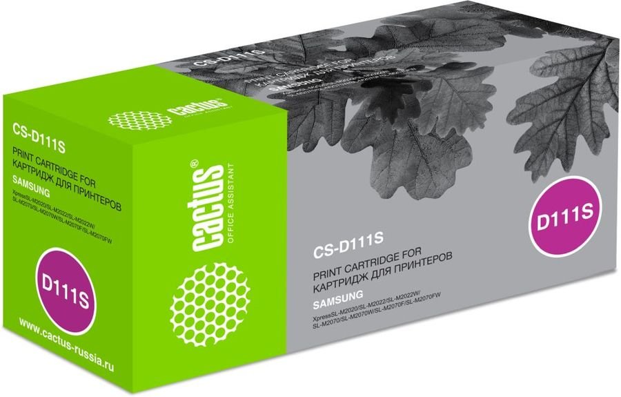 Тонер Картридж Cactus CS-D111S черный для Samsung Xpress M2022/M2020/M2021/M2020W/M2070 (1000стр.)
