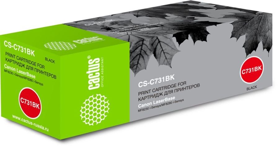 Тонер Картридж Cactus CS-C731BK черный для Canon LaserBase MF8230 i-Sensys/MF8280 i-Sensys (1600стр.)