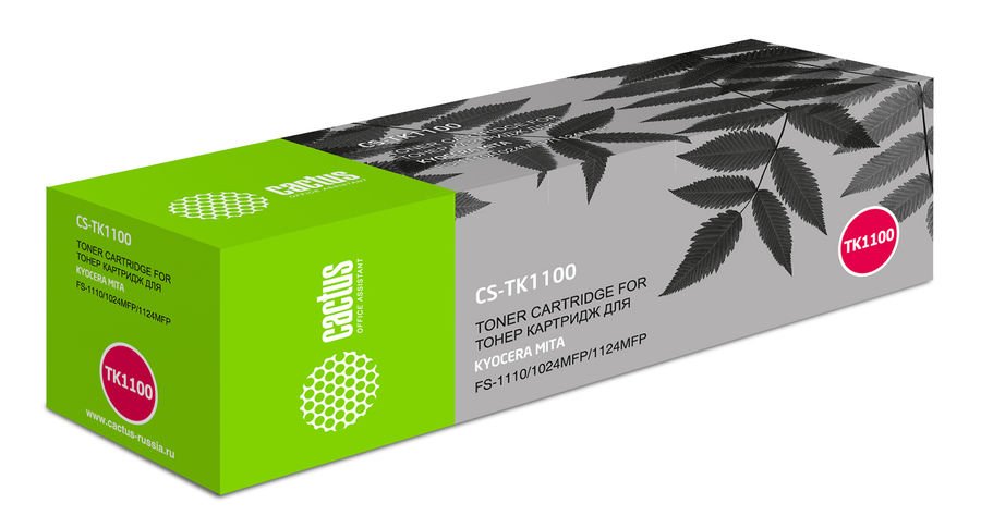Тонер Картридж Cactus CS-TK1100 черный для Kyocera Mita FS-1110/1024MFP/1124MFP (2100стр.)