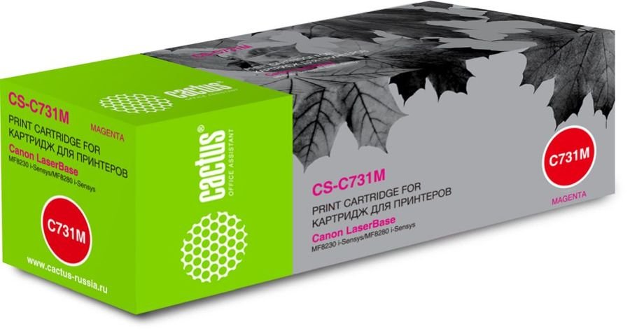 Тонер Картридж Cactus CS-C731M Пурпурный для Canon LaserBase MF8230 i-Sensys/MF8280 i-Sensys (1800стр.)