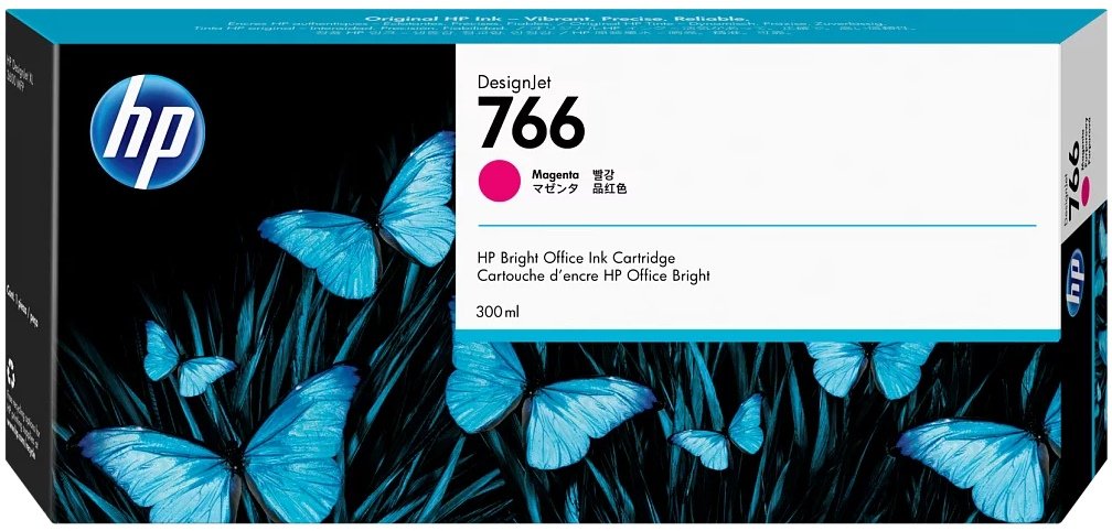 Картридж HP 766 P2V90A пурпурный для HP DesignJet XL 3600 MFP, 300 мл