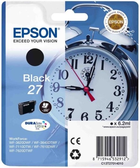 Картридж струйный Epson C13T27014020 черный для Epson WF7110/7610/7620 (350стр.) (6.2мл)