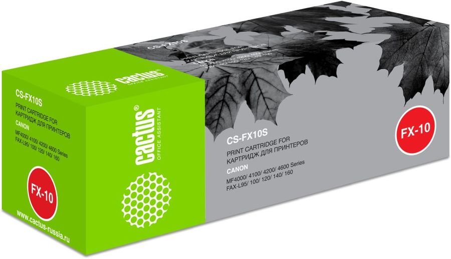 Тонер Картридж Cactus CS-FX10S черный для Canon MF4000/4100/4200/4600/ FAX-L95/100/120 (2000стр.)