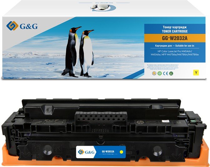 Картридж лазерный G&G GG-W2032A 415A желтый (2100стр) для HP LJ M454/MFP M479