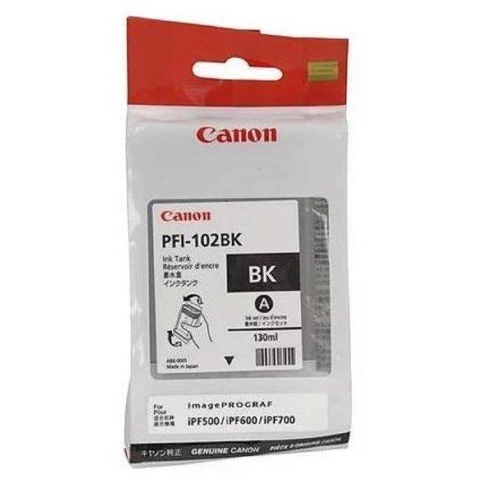Картридж PFI-102BK Black для Canon imagePROGRAF iPF510, iPF605, iPF610, iPF650, iPF655, iPF710, iPF750, iPF755, iPF760 130мл (0895B001)