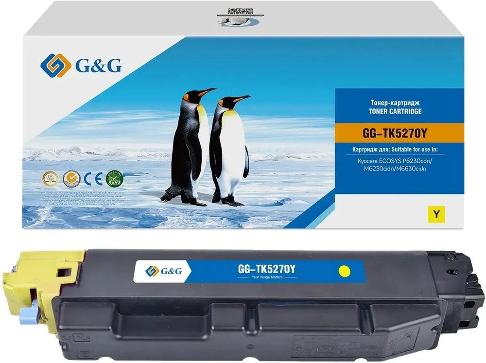 Картридж лазерный G&G GG-TK-5270Y TK5270Y желтый (6000стр) для Kyocera ECOSYS P6230cdn/M6230cidn/M6630cidn