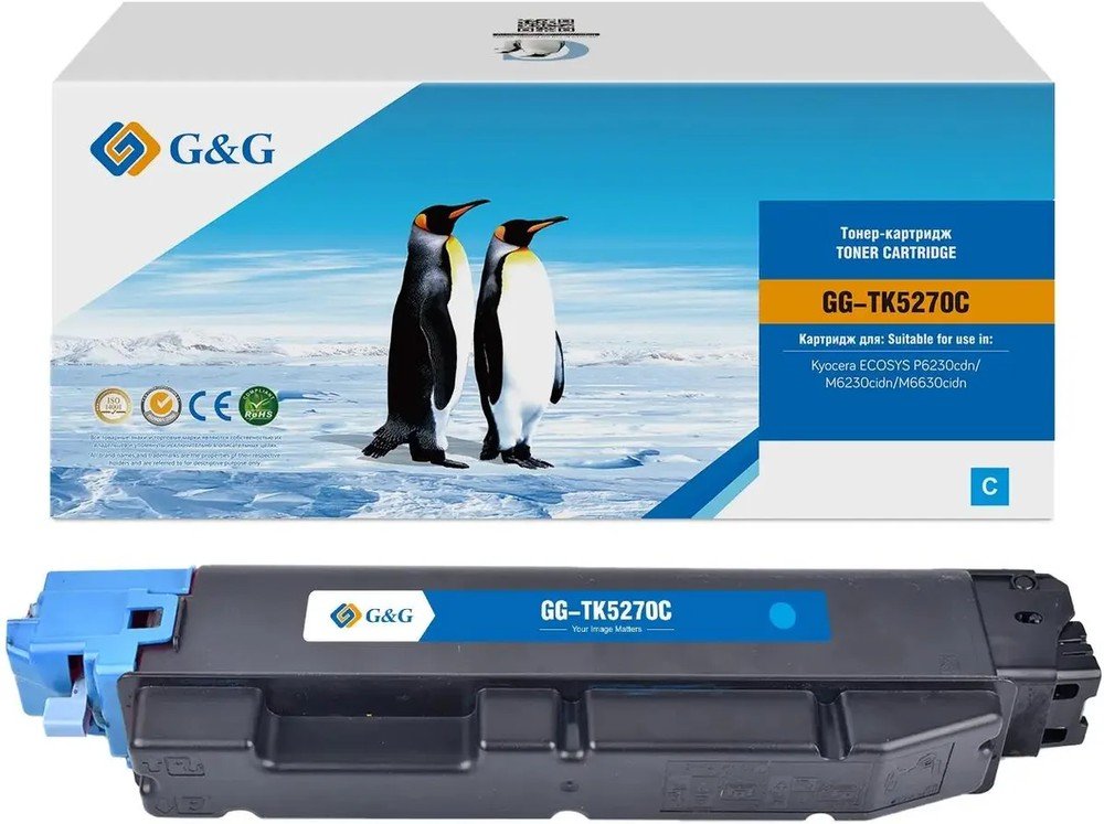 Картридж лазерный G&G GG-TK-5270C TK5270C голубой (6000стр) для Kyocera ECOSYS P6230cdn/M6230cidn/M6630cidn