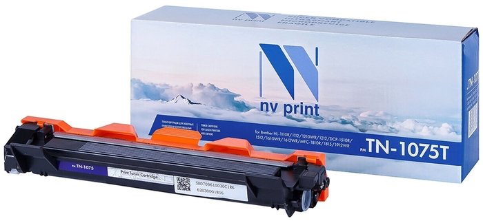 Картридж NVPrint NV-TN1075T (тип TN-1075) Black черный, 1000 стр., для Brother HL-1110R/1112/1210WR/1212/DCP-1510R/1512/1610WR/1612WR/MFC-1810R/1815/