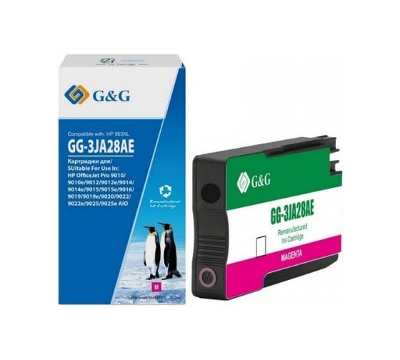 Картридж струйный G&G GG-3JA28AE 963XL пурпурный 25.8мл для HP OfficeJet Pro 9010/9010e/9012/9012e/9014/9014e/9015/9015e/9016/9019/9019e/9020/9022/9